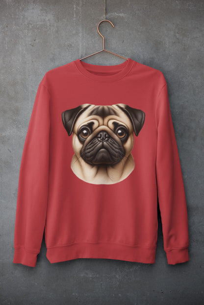 Pug Fawn Realistic Design Crewneck Sweatshirt