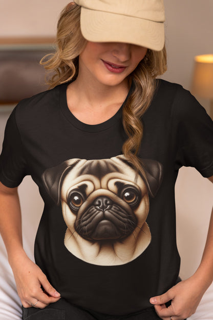 Pug Fawn Realistic Graphic Tee