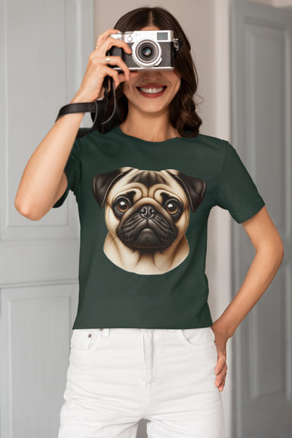 Pug Fawn Realistic Graphic Tee