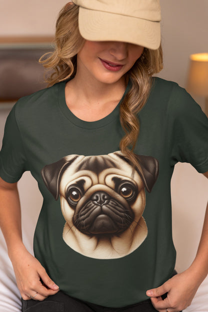 Pug Fawn Realistic Graphic Tee