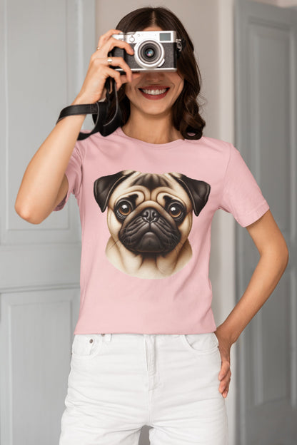 Pug Fawn Realistic Graphic Tee