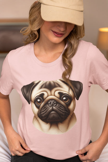 Pug Fawn Realistic Graphic Tee