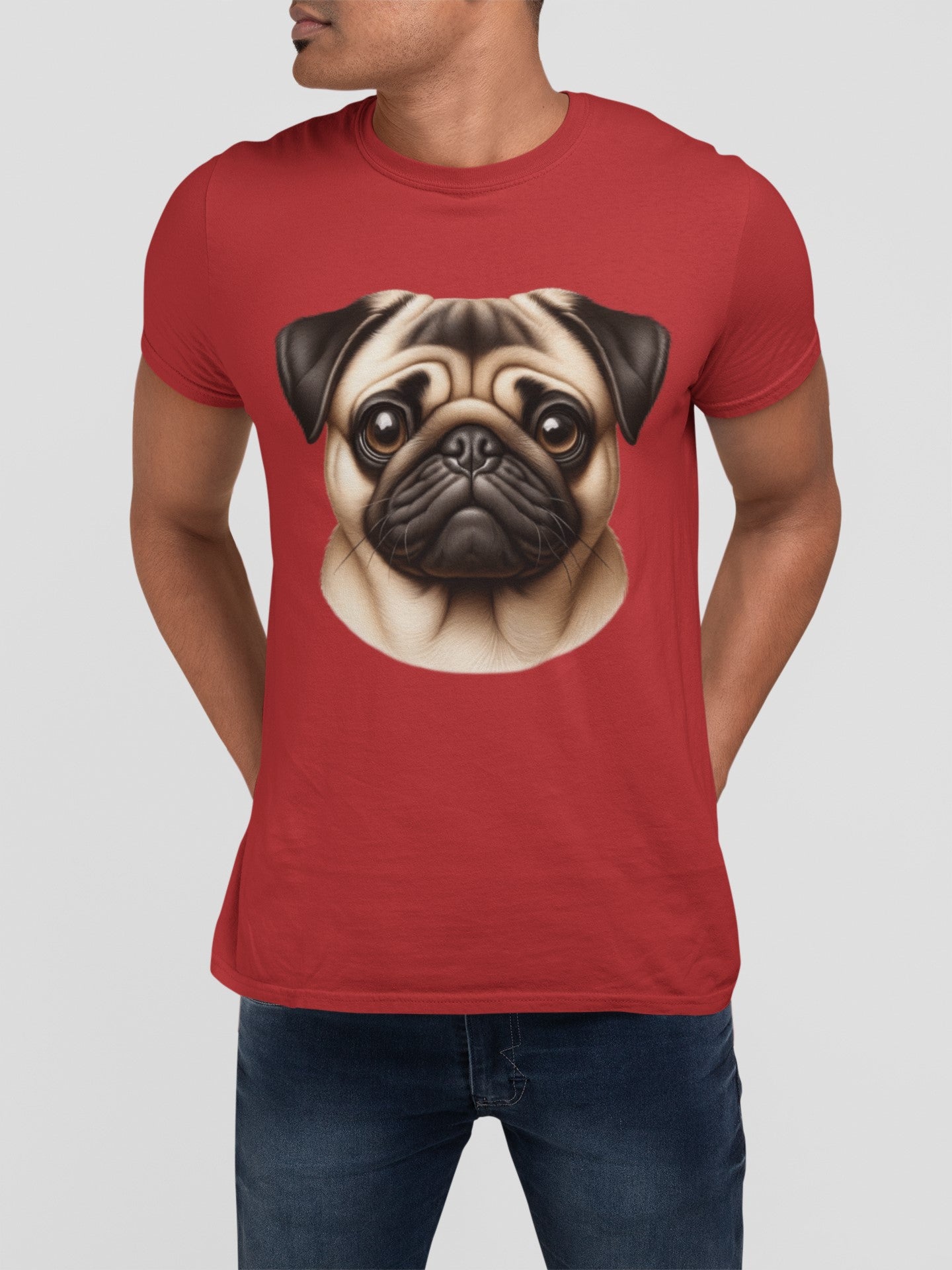 Pug Fawn Realistic Graphic Tee