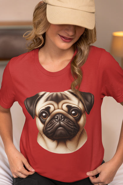 Pug Fawn Realistic Graphic Tee