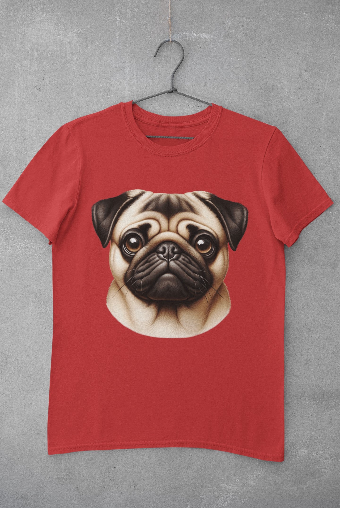 Pug Fawn Realistic Graphic Tee