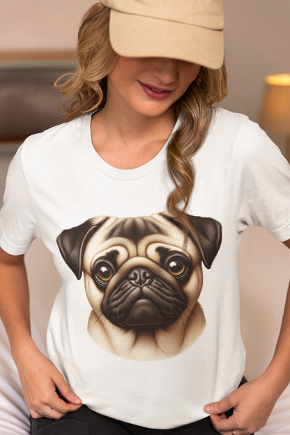 Pug Fawn Realistic Graphic Tee