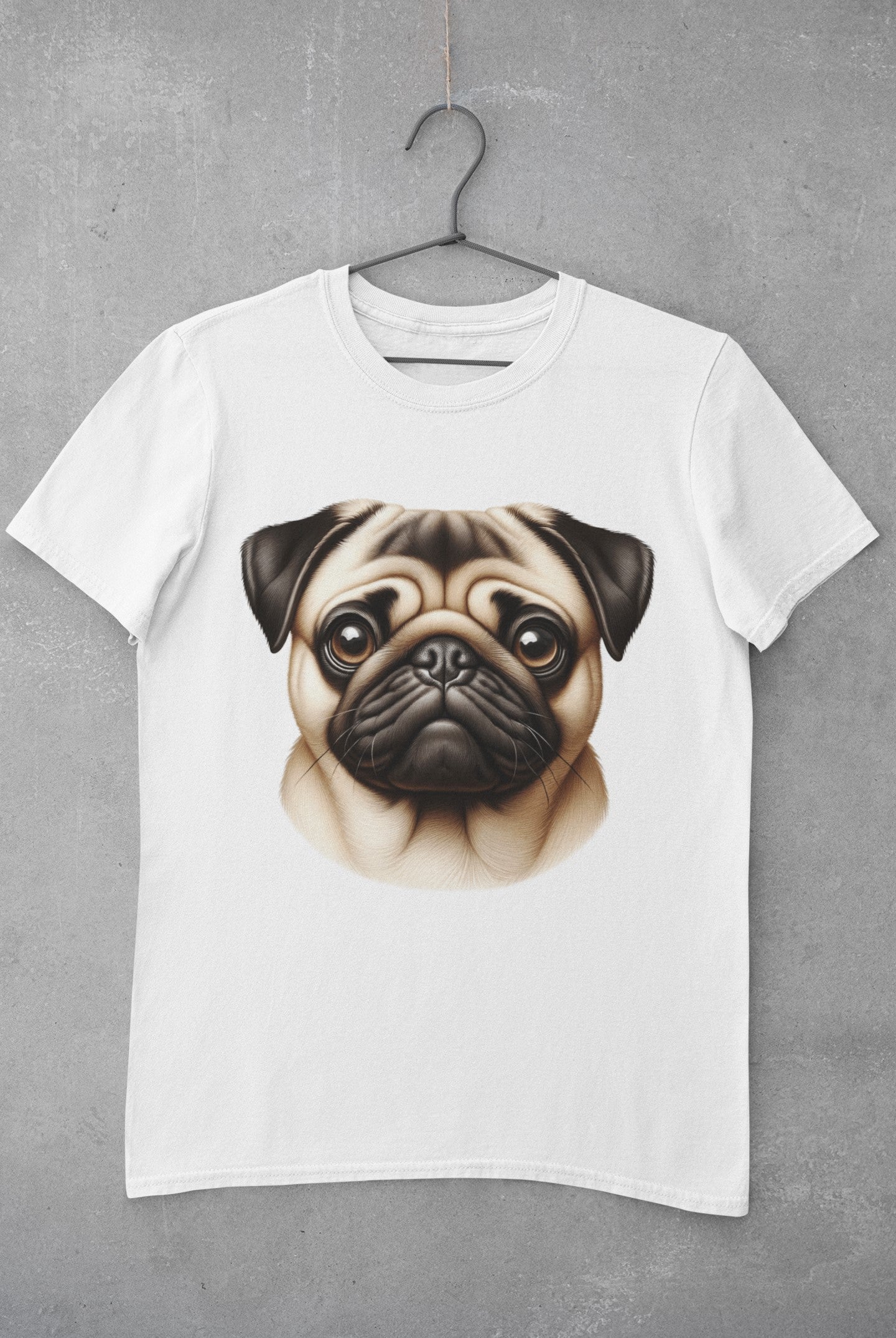 Pug Fawn Realistic Graphic Tee