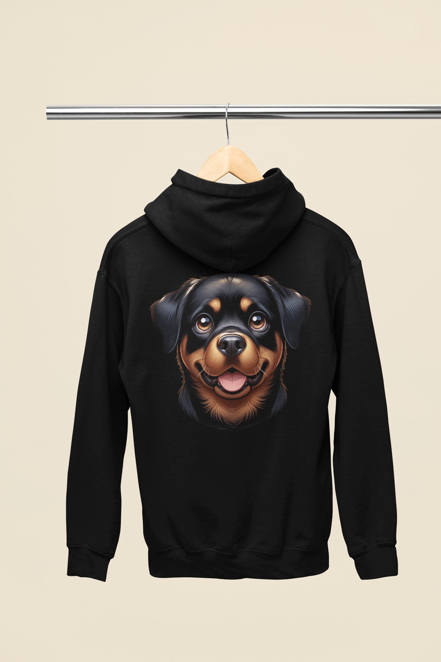 Rottweiler Cartoon Back Print Hoodie