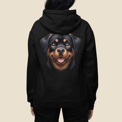 Rottweiler Cartoon Back Print Hoodie