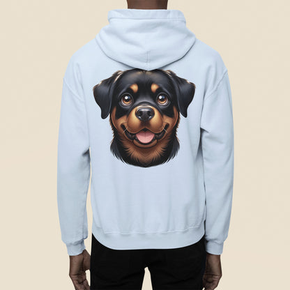 Rottweiler Cartoon Back Print Hoodie