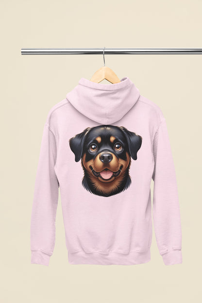 Rottweiler Cartoon Back Print Hoodie