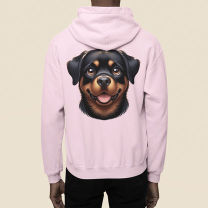 Rottweiler Cartoon Back Print Hoodie