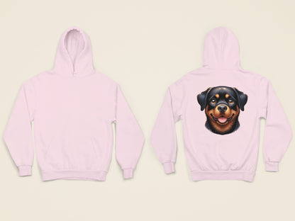 Rottweiler Cartoon Back Print Hoodie