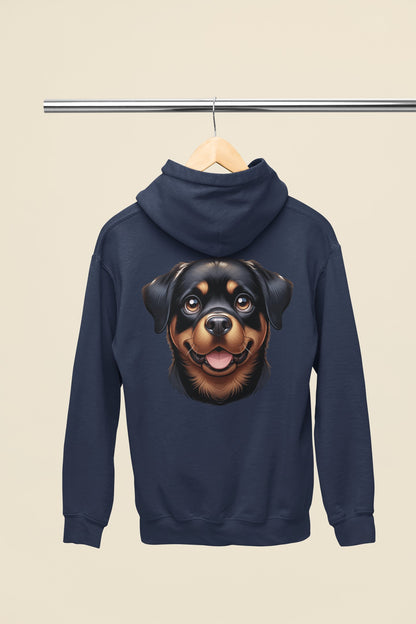 Rottweiler Cartoon Back Print Hoodie