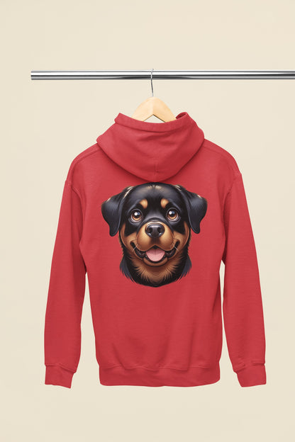 Rottweiler Cartoon Back Print Hoodie