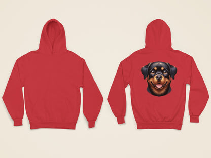 Rottweiler Cartoon Back Print Hoodie