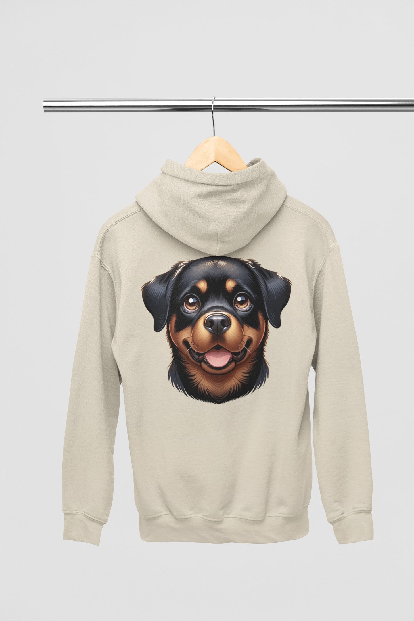 Rottweiler Cartoon Back Print Hoodie