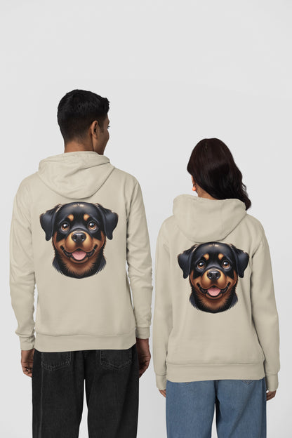 Rottweiler Cartoon Back Print Hoodie