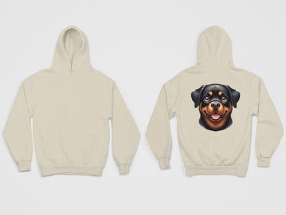 Rottweiler Cartoon Back Print Hoodie