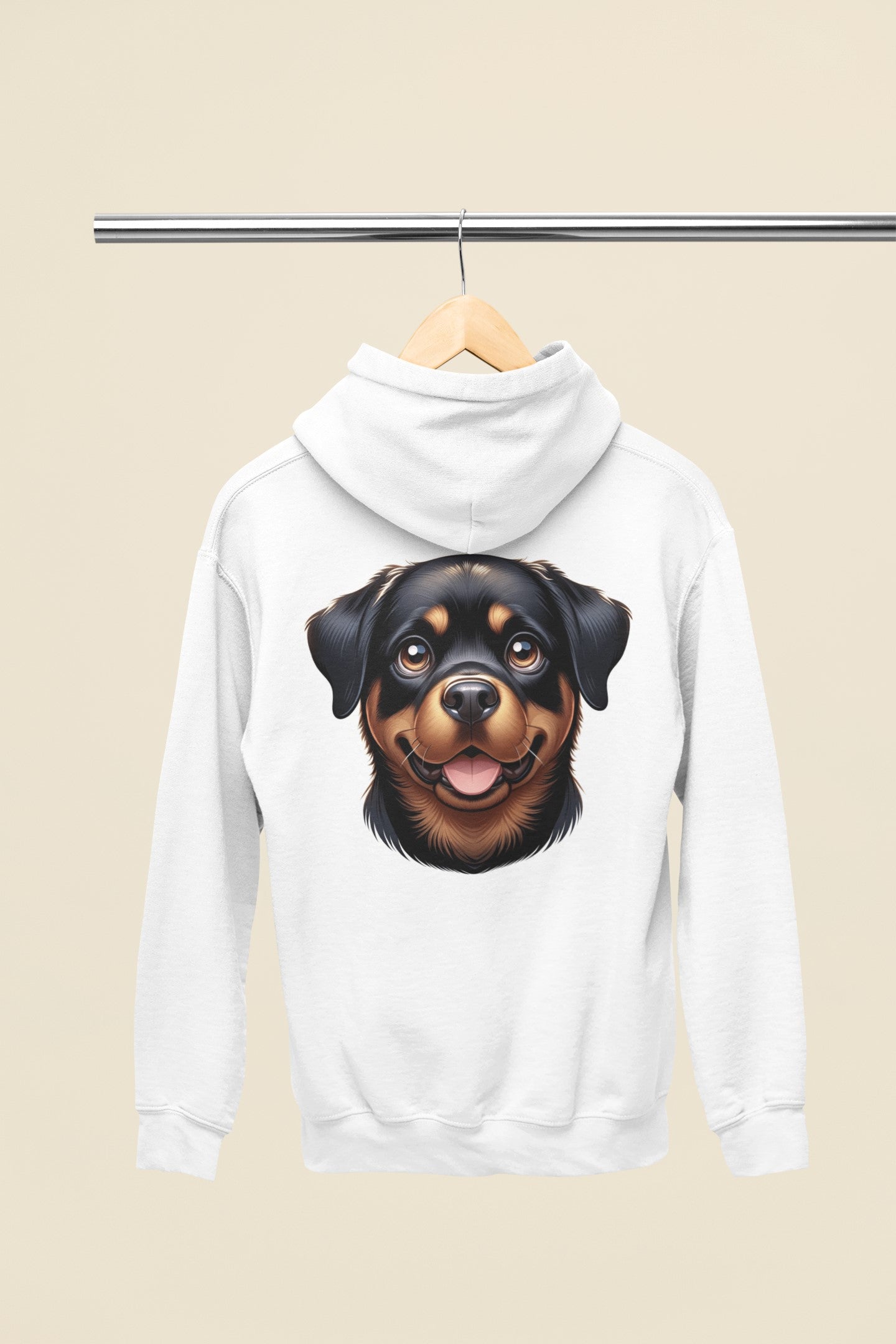 Rottweiler Cartoon Back Print Hoodie