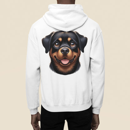 Rottweiler Cartoon Back Print Hoodie