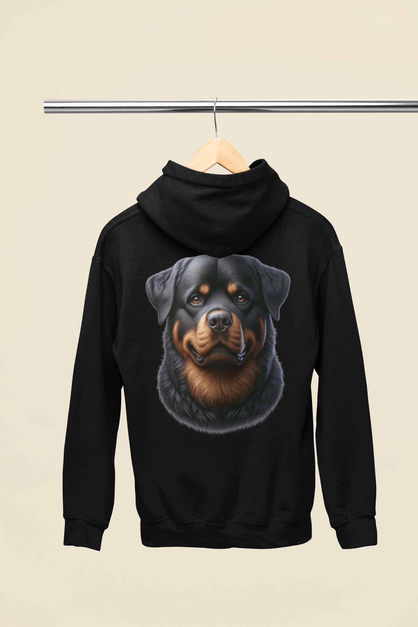 Rottweiler Realistic Back Print Hoodie