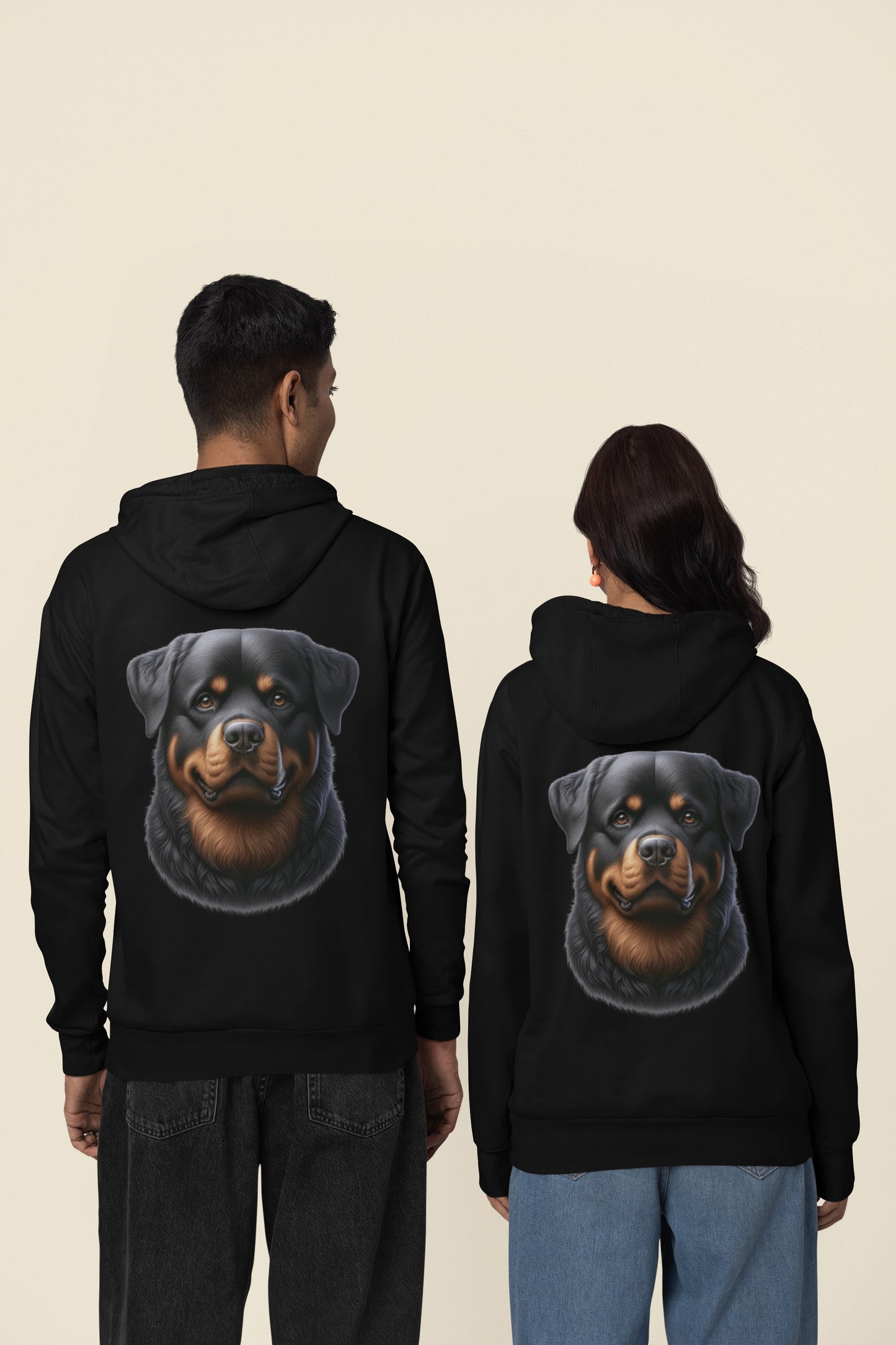 Rottweiler Realistic Back Print Hoodie