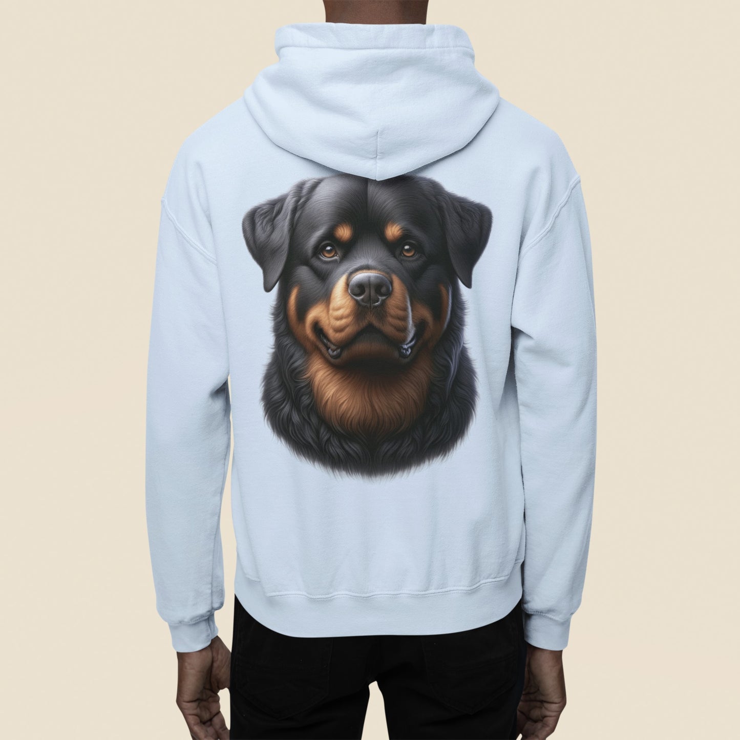 Rottweiler Realistic Back Print Hoodie