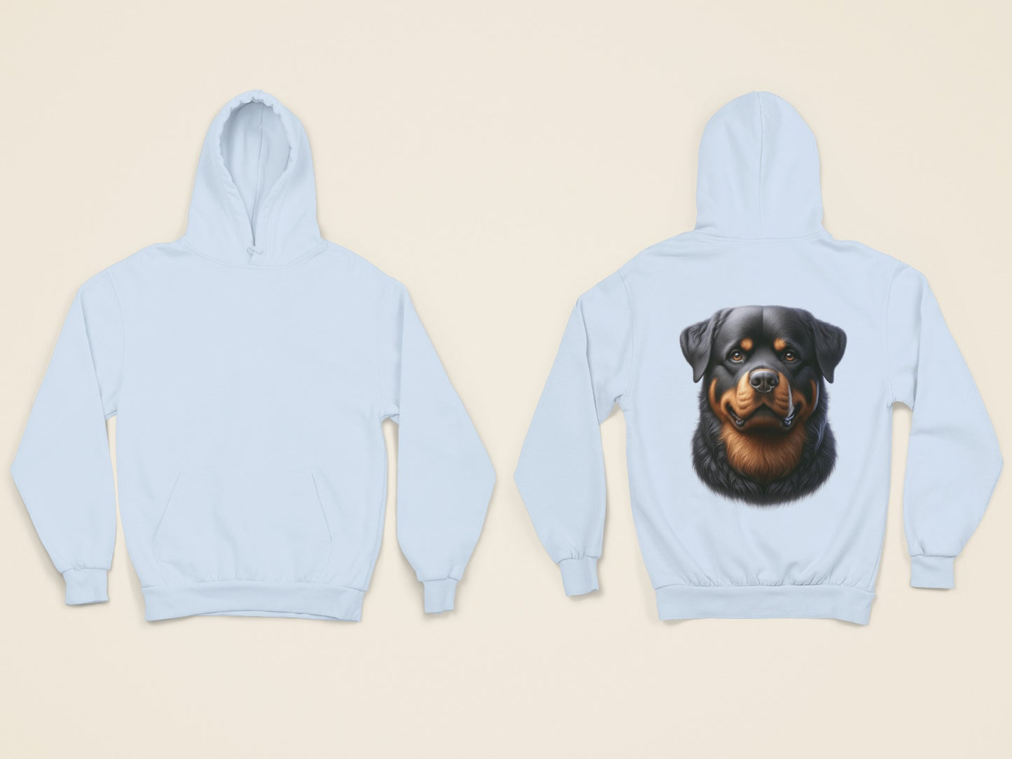 Rottweiler Realistic Back Print Hoodie