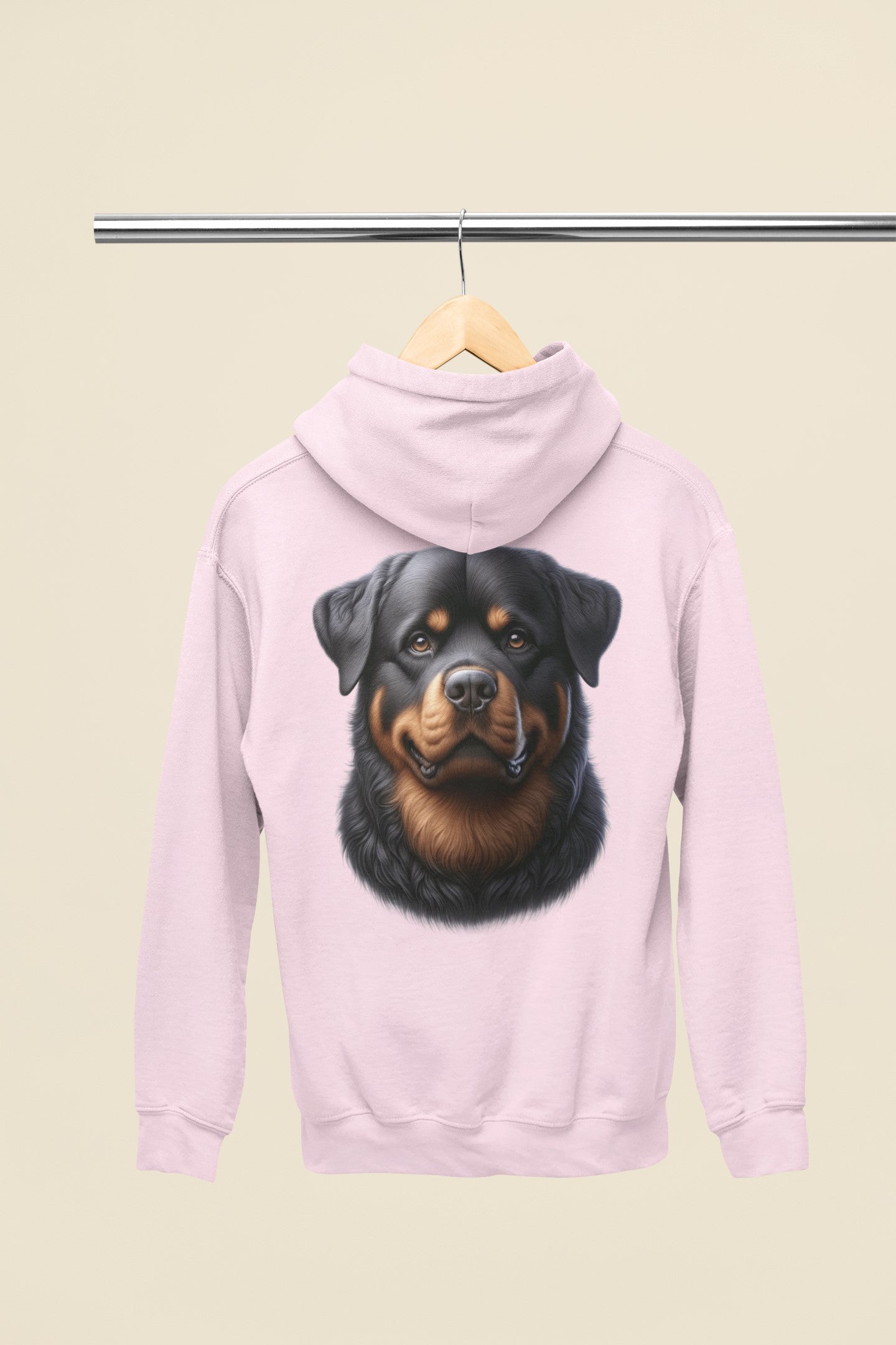 Rottweiler Realistic Back Print Hoodie