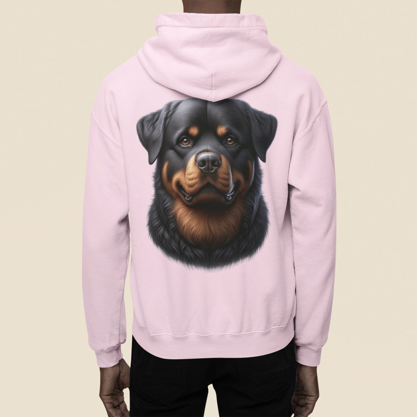 Rottweiler Realistic Back Print Hoodie