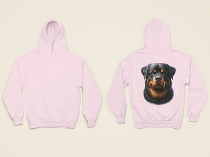 Rottweiler Realistic Back Print Hoodie