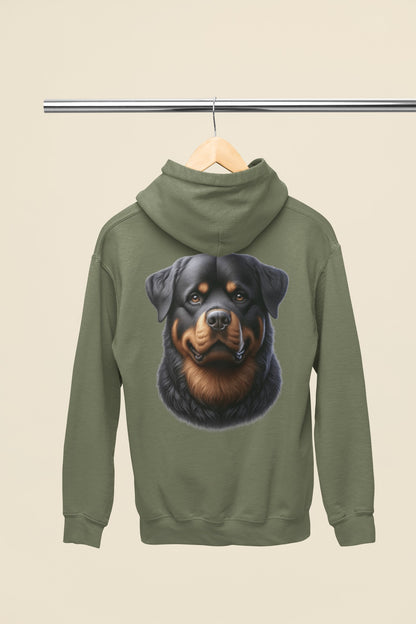 Rottweiler Realistic Back Print Hoodie