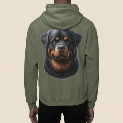 Rottweiler Realistic Back Print Hoodie