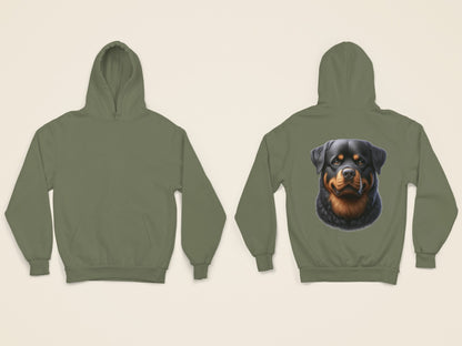 Rottweiler Realistic Back Print Hoodie