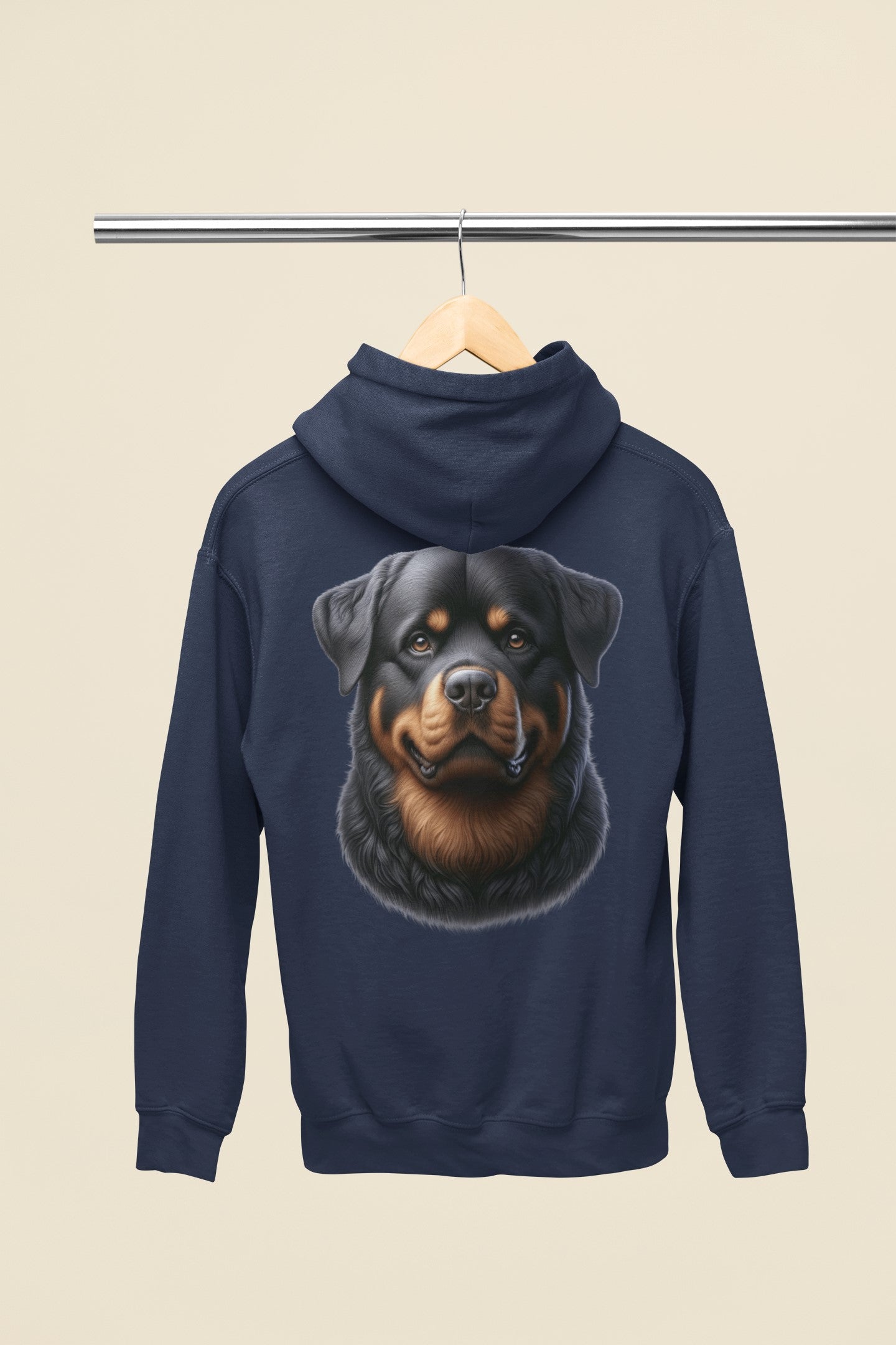 Rottweiler Realistic Back Print Hoodie