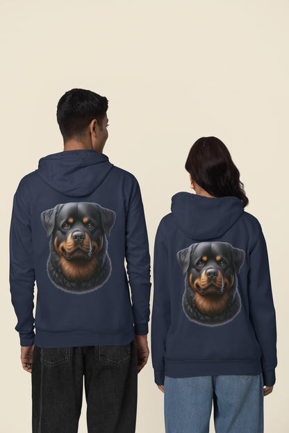 Rottweiler Realistic Back Print Hoodie