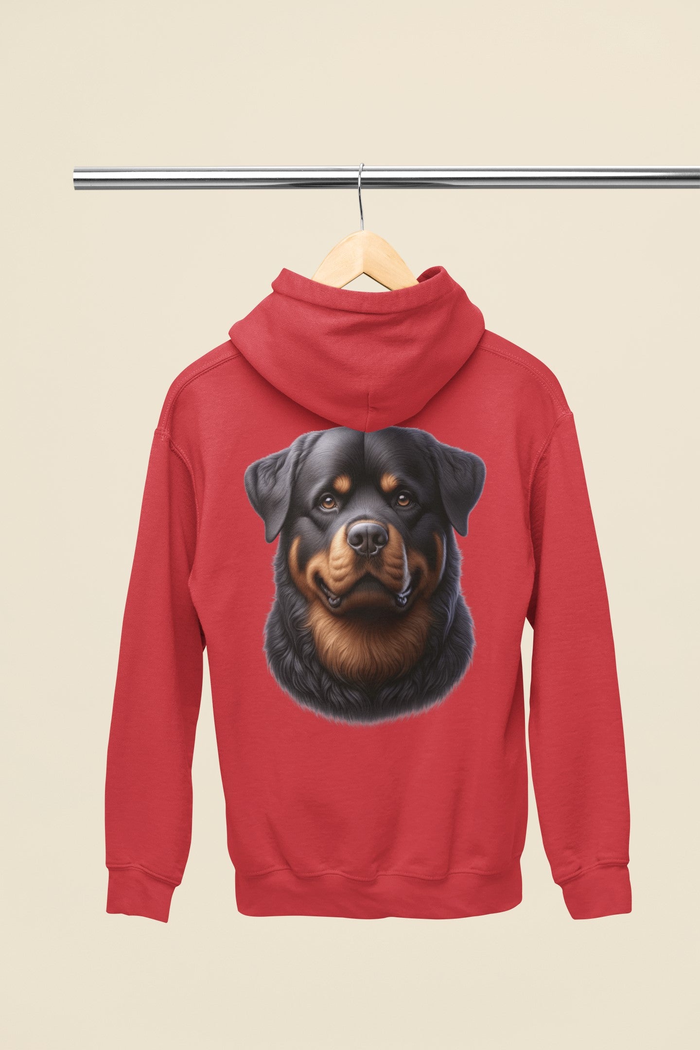 Rottweiler Realistic Back Print Hoodie