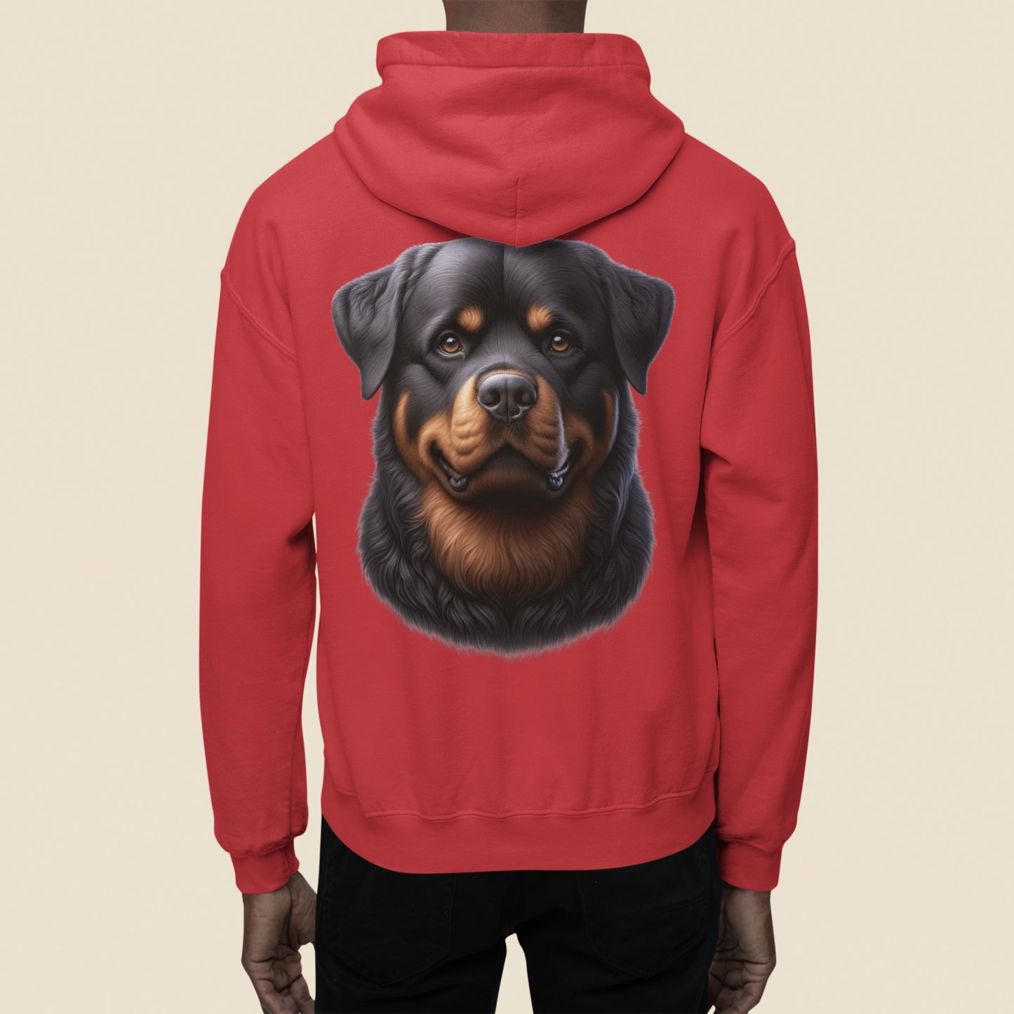 Rottweiler Realistic Back Print Hoodie