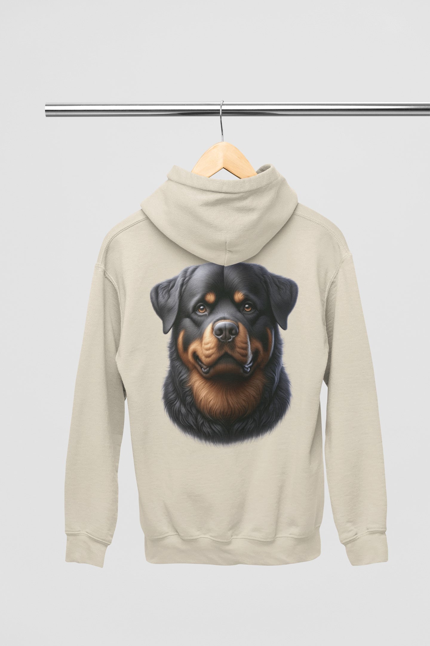 Rottweiler Realistic Back Print Hoodie