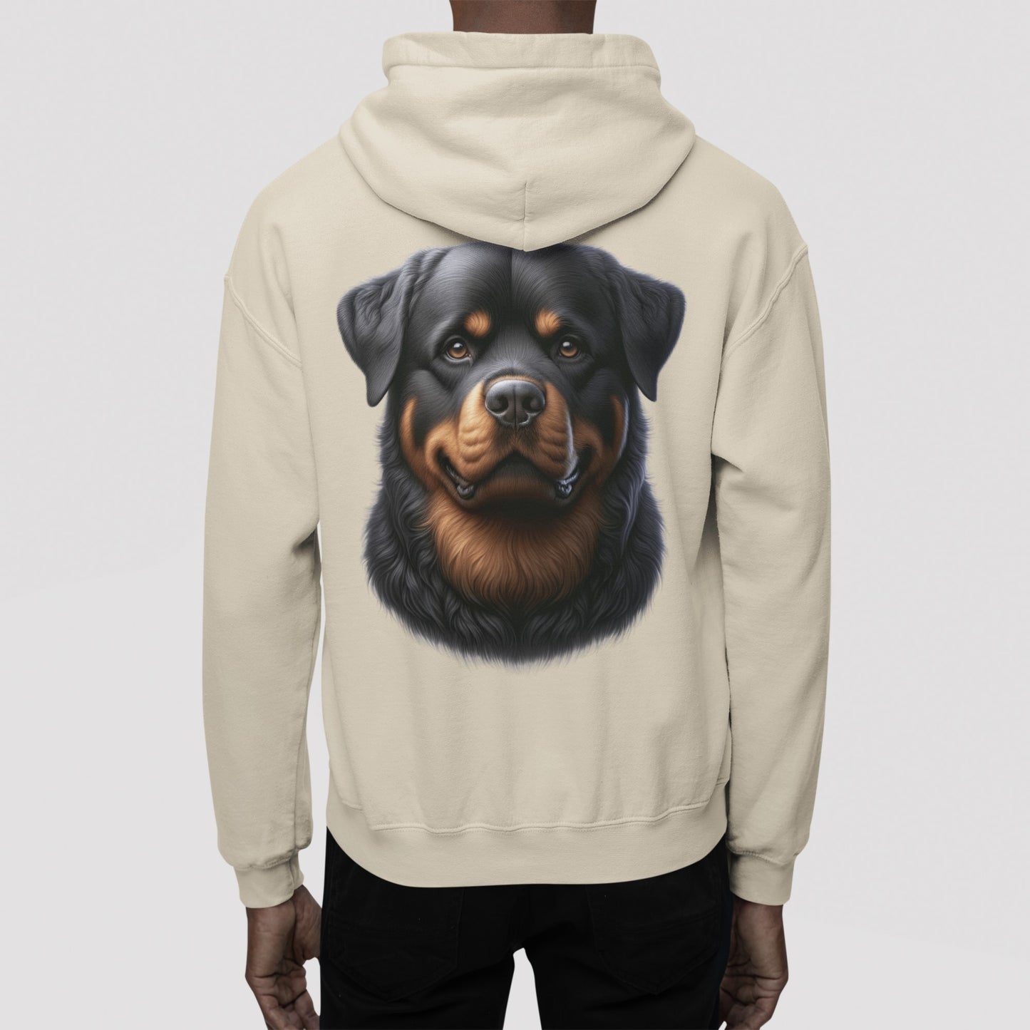 Rottweiler Realistic Back Print Hoodie