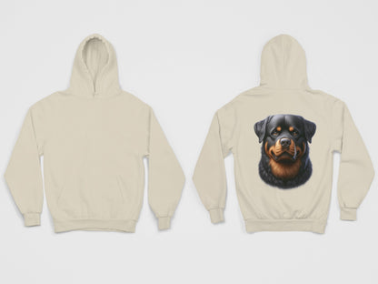 Rottweiler Realistic Back Print Hoodie