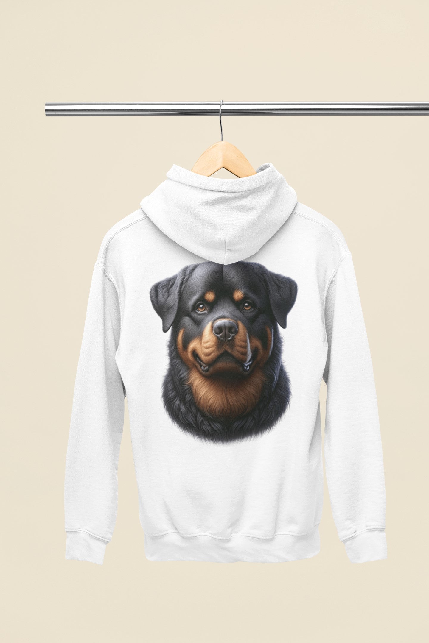 Rottweiler Realistic Back Print Hoodie