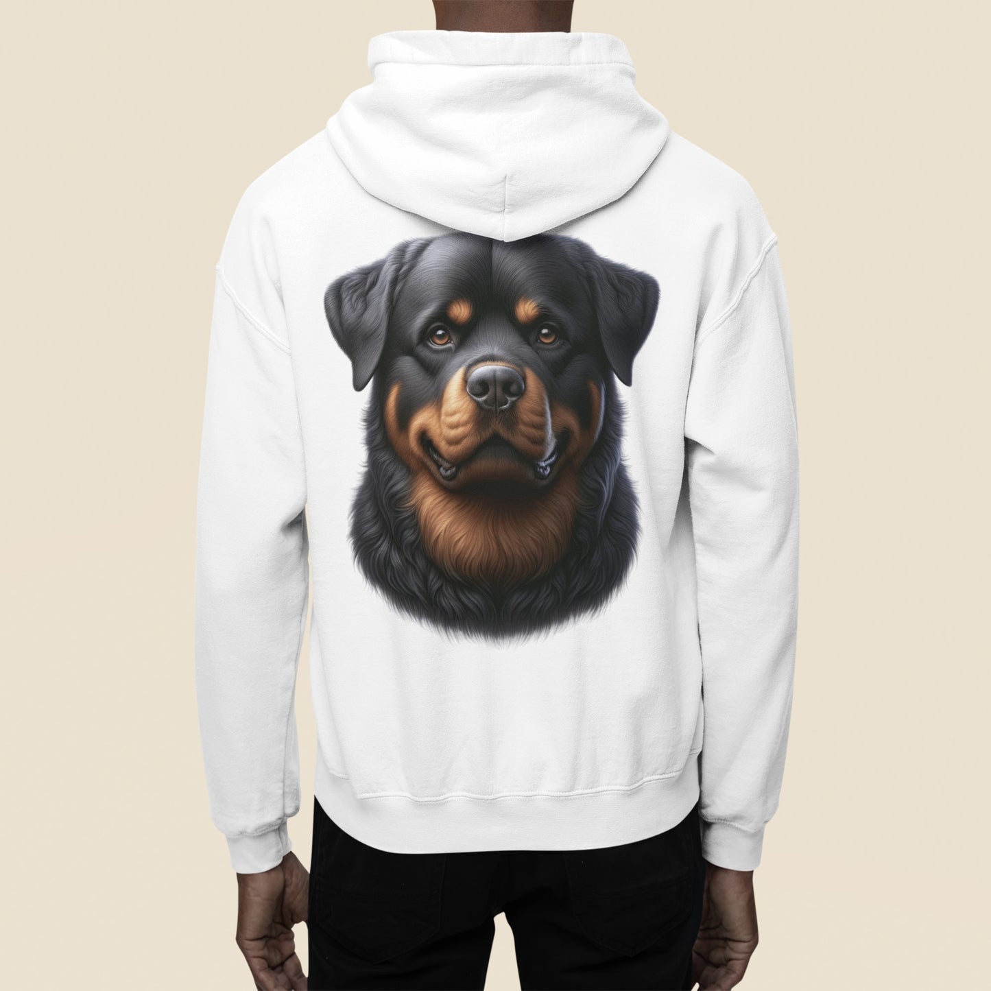 Rottweiler Realistic Back Print Hoodie