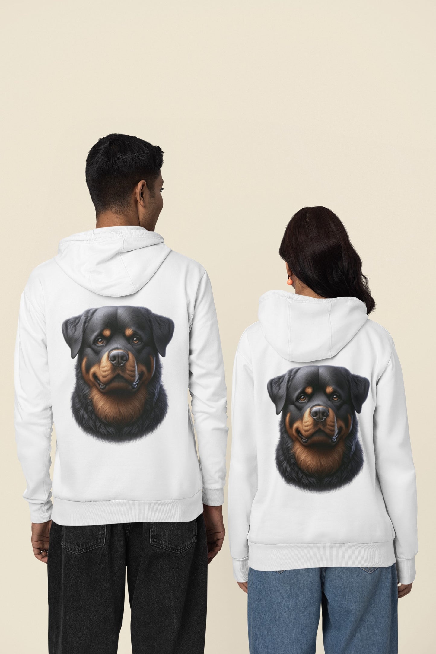 Rottweiler Realistic Back Print Hoodie