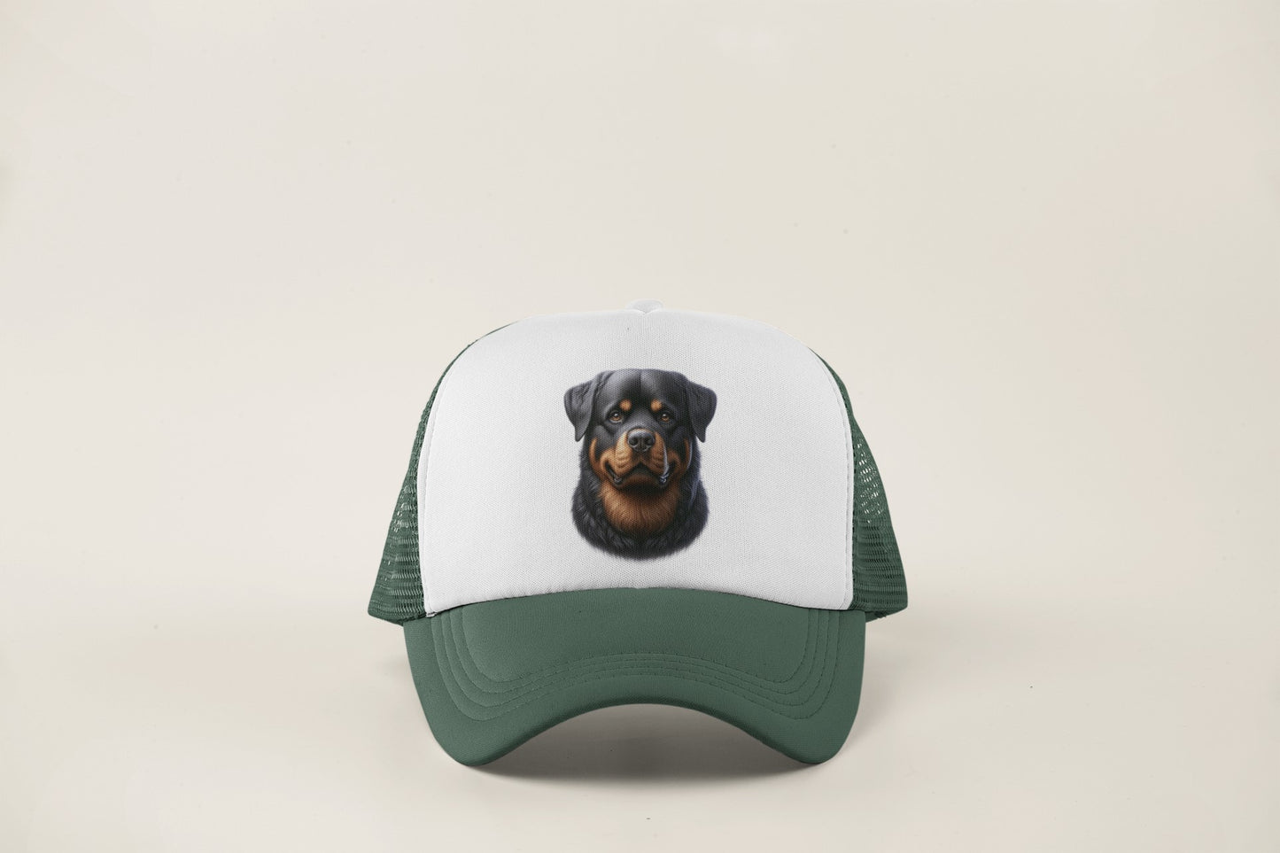 Rottweiler Realistic Portrait Trucker Caps